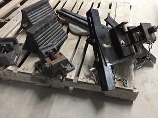 (2) Mill Vices, Wheel Chalks and Transmission Jack.
