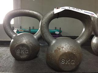 (2) 8kg Kettle Bells.