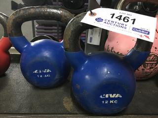 (2) 12kg Kettle Bells.