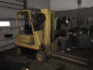 Selling Off-Site - Hyster S40C Forklift c/w Propane, 3 Stage Mast w/Side Shift S/N C2T2140S. Located at 5717 - 84 Street SE Calgary, AB Call Johnnie @ 403-990-3978 For Further Information and Viewing.