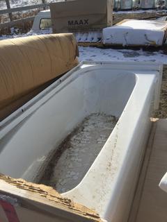 Maax Fiber Glass Shower Base/Bath Tub 59 3/4" x 29 7/8" x 17 1/2". *Damaged*.