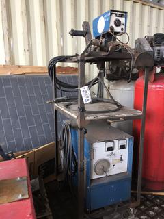 Miller DC Arc Welder CP-300 c/w Stand & Millermatic 30E Wire Feed System S/N HH076586.