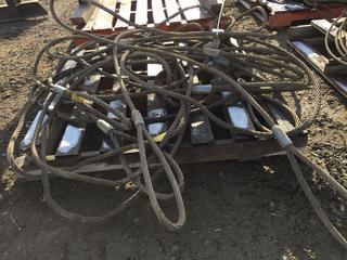 Quantity of 3/4" Steel Slings Various Lengths.