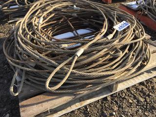 Quantity of 1/2" Steel Slings Various Lengths Up To 30'.