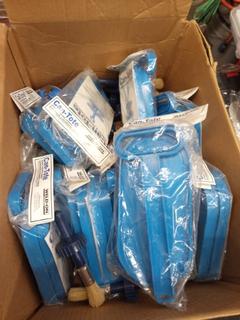 (11) Weld-On Can totes + 20 brush caps. 