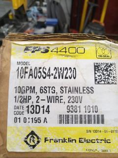 Franklin Electric FPS-4400 Well Pump, 1/2 HP, 10gpm, 6stg, Stainless steel housing, 2 wire @ 230V