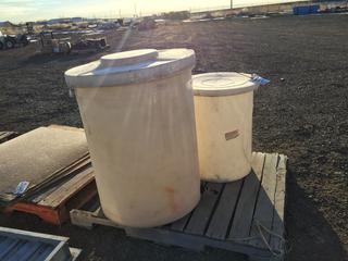 (3) UHMW Plastic Rain Barrels