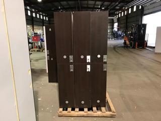 (6) 15in X 18in X 6ft 2-Door Single Lockers w/ Right and/or Left Swing Doors.