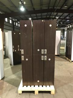 (6) 15in X 18in X 6ft 2-Door Single Lockers w/ Right and/or Left Swing Doors.