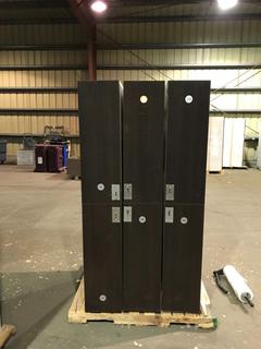 (6) 15in X 18in X 6ft 2-Door Single Lockers w/ Right and/or Left Swing Doors.