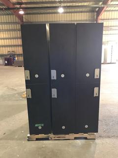 (6) 15in X 18in X 6ft 2-Door Single Lockers w/ Right and/or Left Swing Doors.