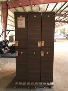 (6) 15in X 18in X 6ft 2-Door Single Lockers w/ Right and/or Left Swing Doors.