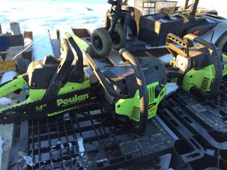 (2) Poulan 2150 Chainsaws and (1) Poulan Chain Saw, Model # P3314. *All Requires Repair*.