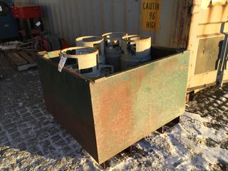 Metal Box Containing Quantity of Propane Tanks and (1) Pail of Xylene.