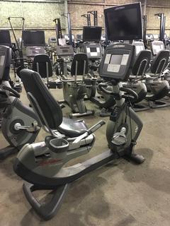 Life Fitness 95R Life Cycle Recumbent Bike c/w Programmed Workouts & Touchscreen Display. S/N ARL103645.