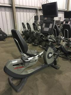 Life Fitness 95R Life Cycle Recumbent Bike c/w Programmed Workouts & Touchscreen Display. S/N ARL103247.