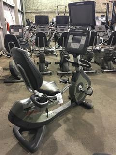 Life Fitness 95R Life Cycle Recumbent Bike c/w Programmed Workouts & Touchscreen Display. S/N ARL103647.