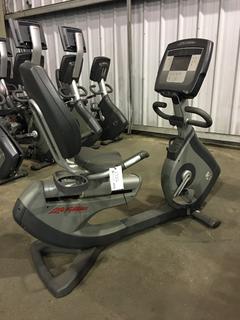 Life Fitness 95R Life Cycle Recumbent Bike c/w Programmed Workouts & Touchscreen Display. S/N ARL102851.