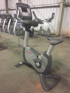 Life Fitness 95C Life Cycle Inspire Upright Bike c/w KOPS Leg Position, Programmed Workouts & Touchscreen Display.  S/N ALX 103729.