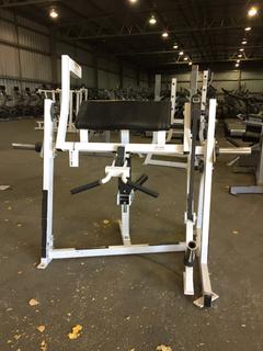 Hammer Strength PL-BI Plate Loaded Seated Bicep Machine, S/N 5032.