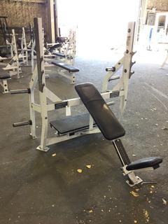 Hammer Strength Incline Olympic Bench w/ Weight Rack.