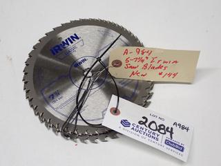 (5) Unused 7 1/4" Irwin Skill Saw Blades.