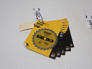 (5) Unused 6 1/2" DeWalt Skill Saw Blades.