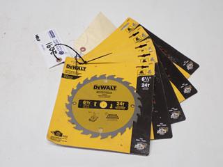 (5) Unused 6 1/2" DeWalt Skill Saw Blades.