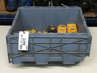 DeWalt Bin of Assorted Cordless Batteries.