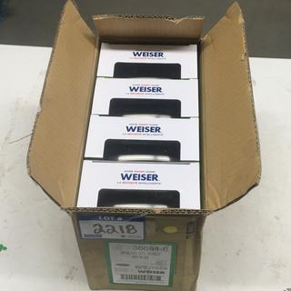 (4) Weiser Sydney Satin Nickel Passage Door Handles.