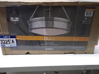 Boku Brushed Nickel Flat Opal Glass, 20"Wx 24"H.