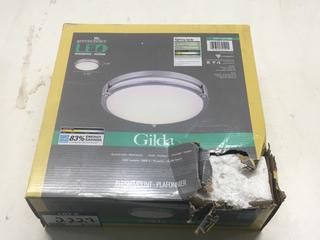 Gilda Dimmable Brushed Nickel Ceiling Light, 12.5"W x 3.25"H.