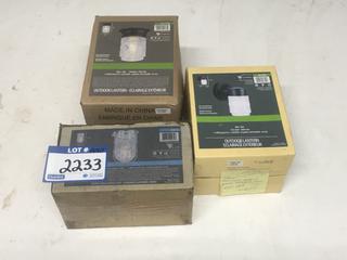 (2) Black Exterior Lights & (1) Ceiling/Wall Mount Light.