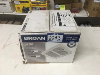 Broan AR90C 2.0 Sone, 90 CFM Ventilation Fan.