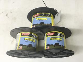 (3) Spools of Parmak Precision Aluminum Electric Fence Wire.
