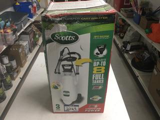 Scott's 3 Gallon Lithium-Ion Powered Cart Sprayer.