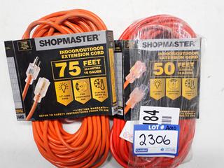 (2) Shop Master Indoor/Outdoor 50' Extension Cords.