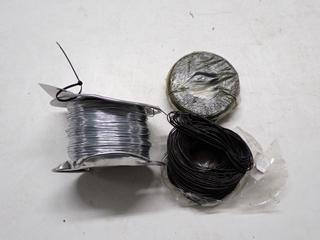 (1) Spool of 17 Gauge 1/2 Mile Electric Fence Wire & (2) Rolls of Wire.