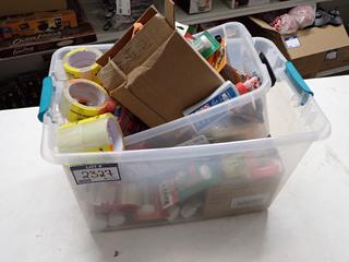 Quantity of Assorted Tape, Glue, Measuring Tape & Level.