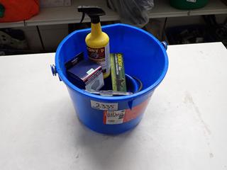 Heated 20 Quart Flat Back Bucket, Lik-It Holder, Citronella Equine Spray & Pressure Switch.