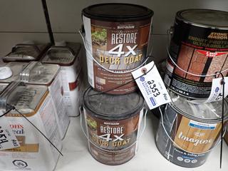 (3) 3.43L of Rustoleum Restore Deck Coat.
