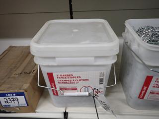 50lb Container of 2" Barbed Fence Staples.