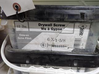 (1) 15lb Container of 6x1-1/4" Course Drywall Screws & (1) 12lb Container of 1-5/8" Course Drywall Screws.
