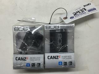 (2) Canz Wireless Bluetooth Speakers.