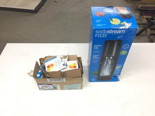 Soda Stream Fizi Sparkling Water Machine c/w Assorted Flavor Packets.