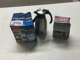North 49 9-Cup Coffee Percolator, (4) Keurig K-Cup Filters & Insulated Carafe.