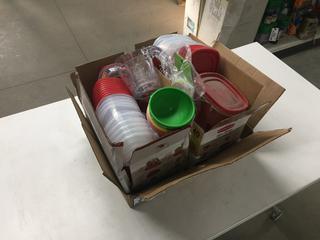 Quantity of Rubbermaid Containers, Dishes & Measuring Cups.
