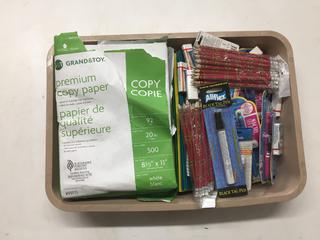 Quantity of Copy Paper, Pencils, Pens, Markers, Etc.