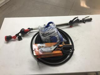 (2) Heavy Shears, Big Boss X-Hose & Garden Wands.