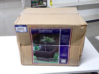 Outdoor Wicker Fountain in Fiberglass & Cement, Unknown Dimensions.